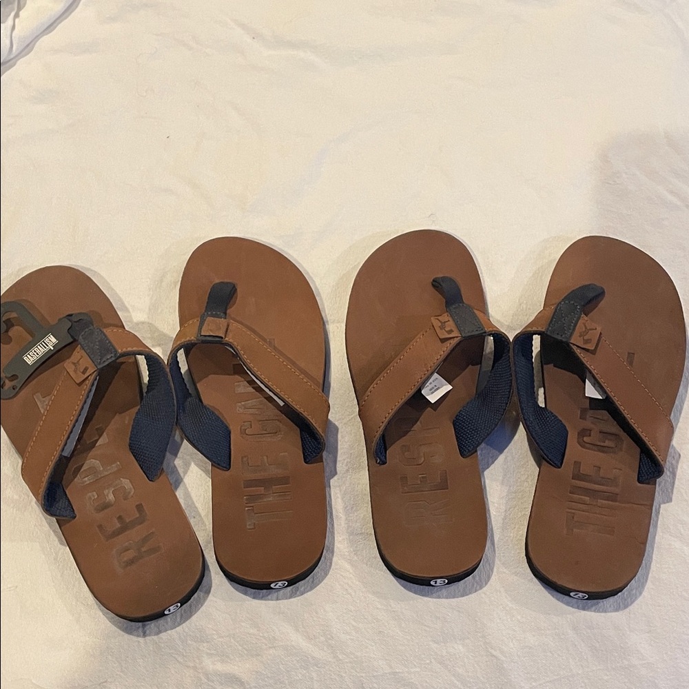 BASEBALLism Brown and Black Flip Flops